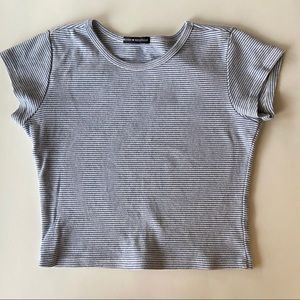 Brandy Melville Ashlyn Blue/White Stripe Shirt